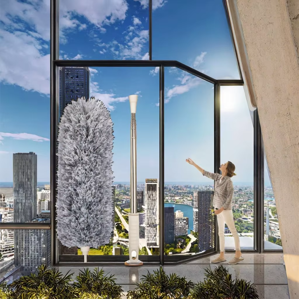 Smart Home Cleaning Combo: X-Shape Self-Wringing Mop & Extendable Microfiber Duster - Image 4