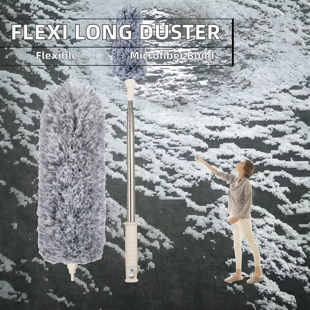 Smart Home Cleaning Combo: X-Shape Self-Wringing Mop & Extendable Microfiber Duster - Image 2